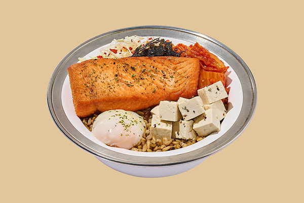 두부김치덮밥(연어스테이크)
